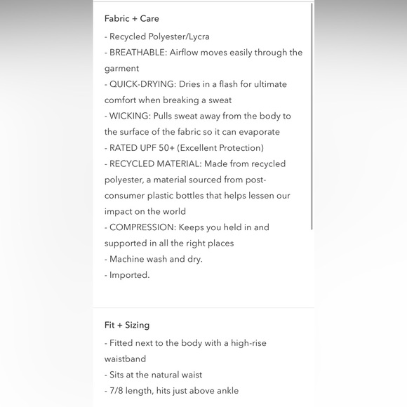 Athleta Salutation Stash 7/8 Tight / Legging (shanti animal beige) - Picture 6 of 8